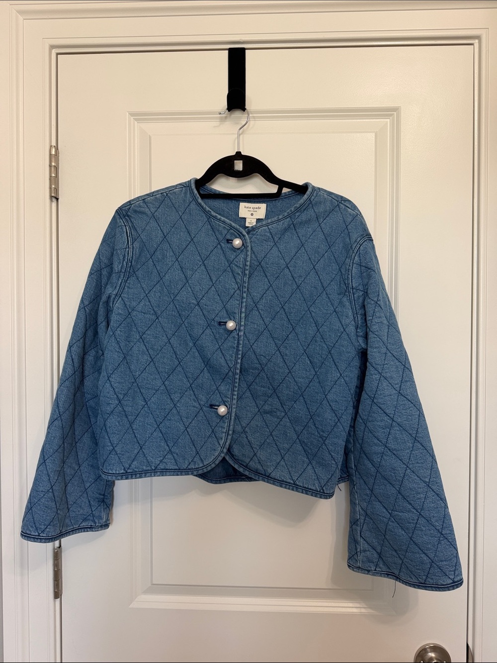 NWT Kate Spade x Target Quilted Denim Pearl Jacket Size S